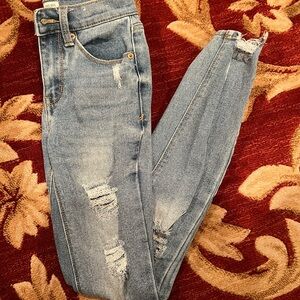 Only worn once mid rise size 1 Mudd ripped jeans